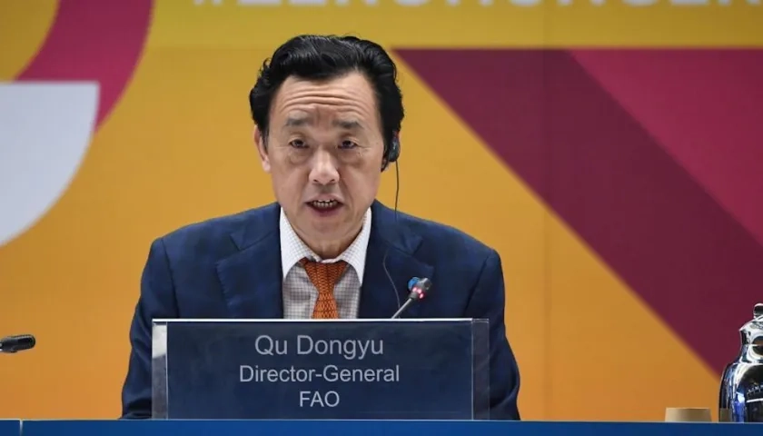 Director general de la Organización de la ONU para la Alimentación y la Agricultura (FAO), Qu Dongyu.