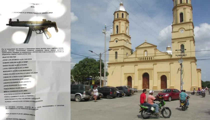 El panfleto empezó a circular esta semana en Sabanalarga.