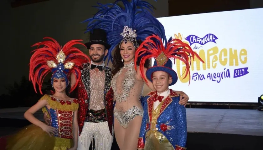 El Carnaval de Campeche es uno de los más antiguos. En la foto los Reyes del Carnaval 2019.