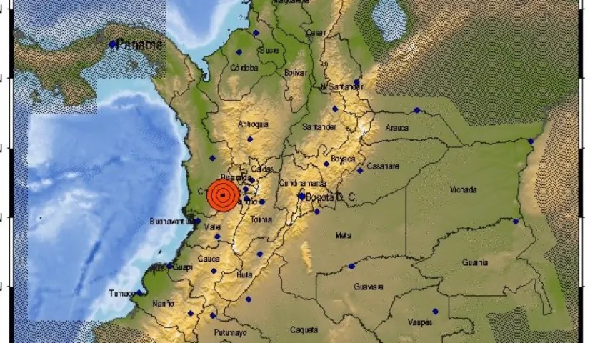 El sismo fue sentido en el centro de Colombia.