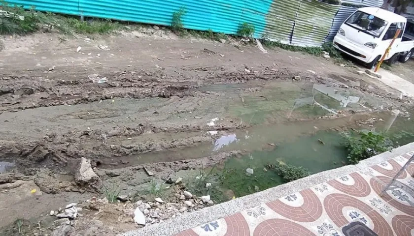 Acumulación de aguas residuales.