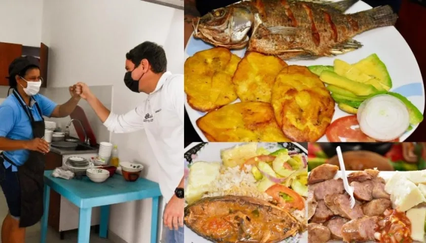 Un menú variado ofrecieron las cocinas tradicionales del Centro de Barranquilla.