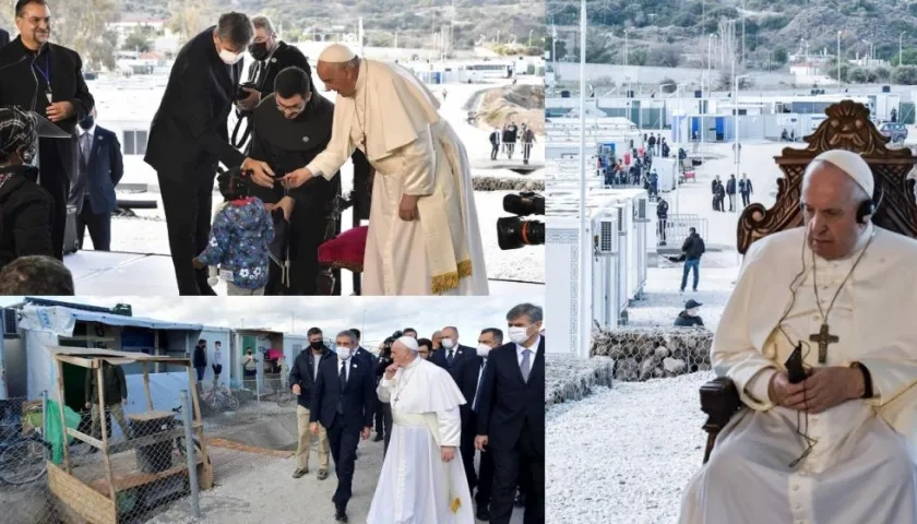 Papa Francisco en Lesbos, Grecia.