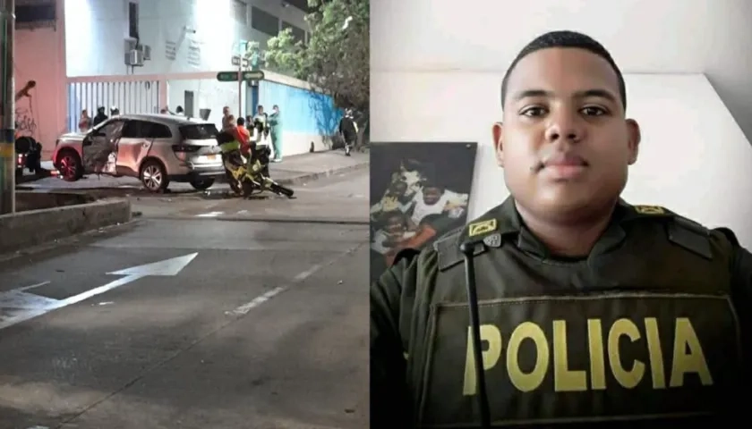 El patrullero Juan Manuel Pertuz Pulido falleció tras el aparatoso accidente. 