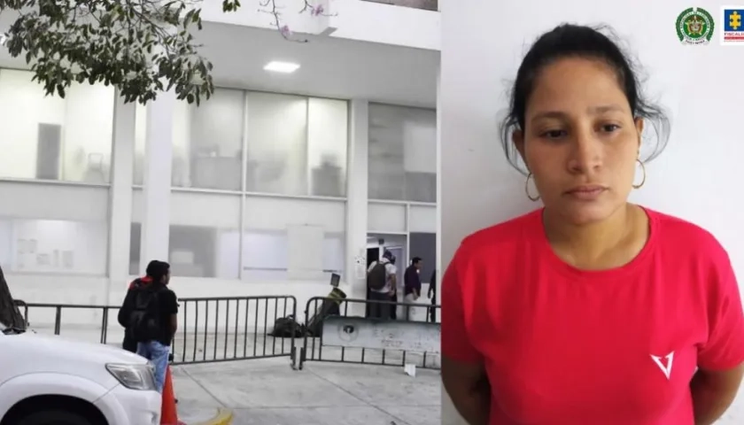 Tras su captura, Leidy Tatiana Meriño Sánchez fue llevada a la URI de la Fiscalía. 