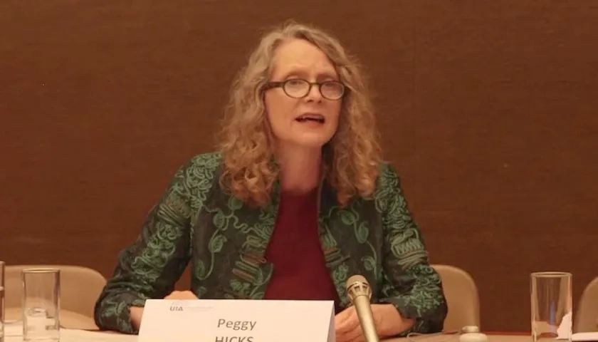 Directora de participación telemática de la ONU, Peggy Hicks.