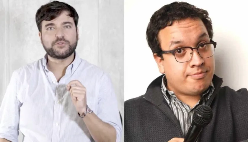 El Alcalde Jaime Pumarejo y el comediante Gabriel Murillo.
