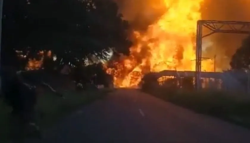 El momento de la explosión cerca de un hospital y dos viviendas en Johanesburgo.