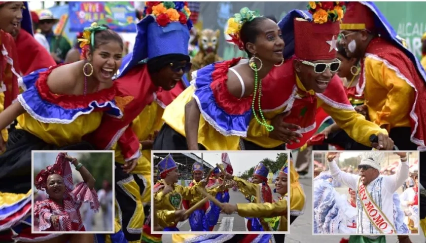 Escenas de lo que se vivió en la Gran Parada de Tradición en la Vía 40. En una de las fotos, el Congo Estellas del Carnaval.