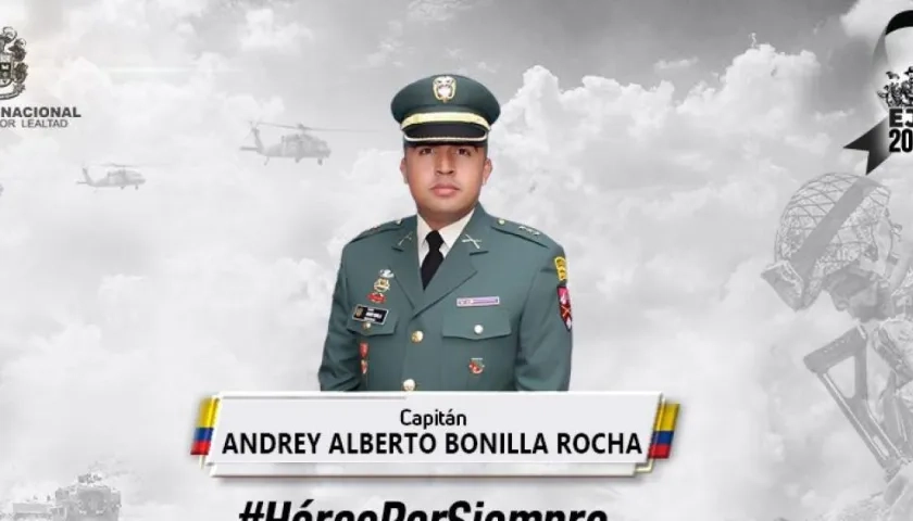 Capitán Andrey Alberto Bonilla Rocha, asesinado.