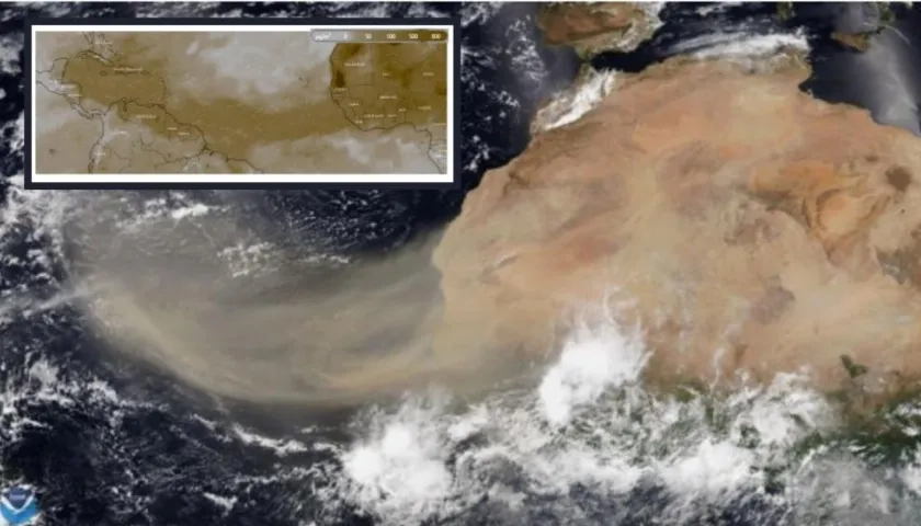 Imagen seguimiento del polvo del Sahara. GEOS-5. 