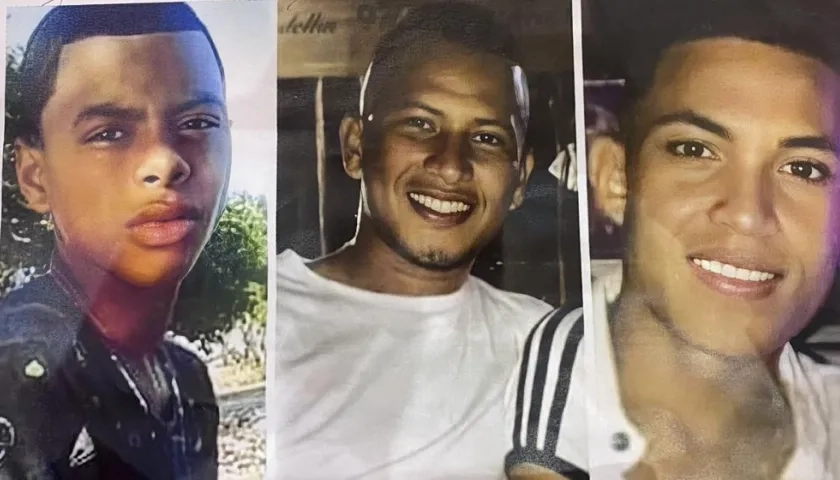 Los tres jóvenes asesinados en Chochó, Sucre.