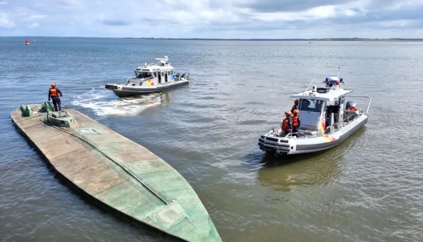 El sumergible en el cual se encontraba la droga.