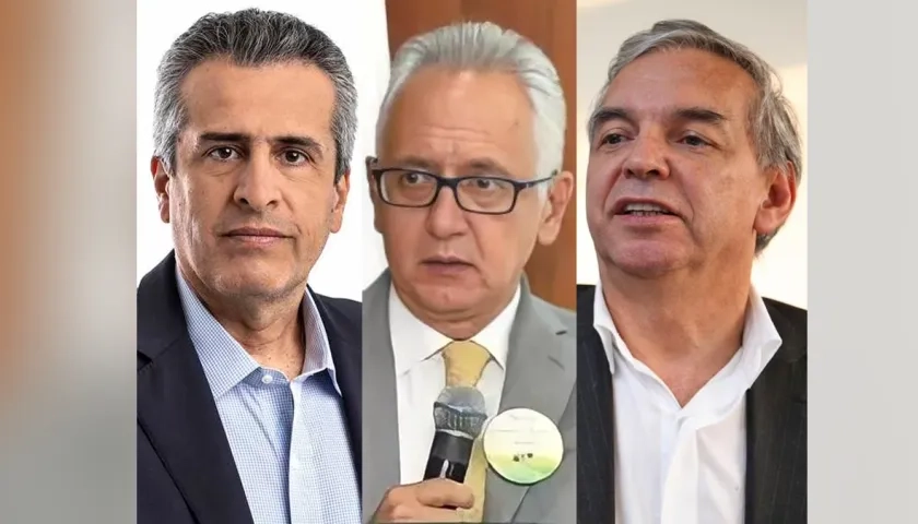Los nuevos ministros Luis Fernando Velasco, Guillermo Alfonso Jaramillo y Ricardo Bonilla. 