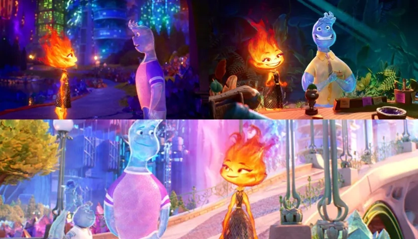 Algunos fragmentos de Elemental, la nueva película de Pixar.