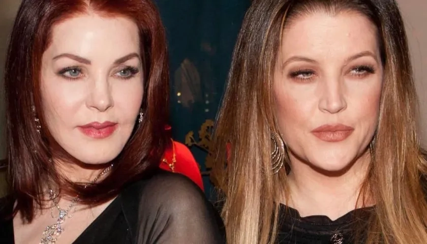 Priscilla Presley junto a su hija Lisa Marie que murió en enero pasado.