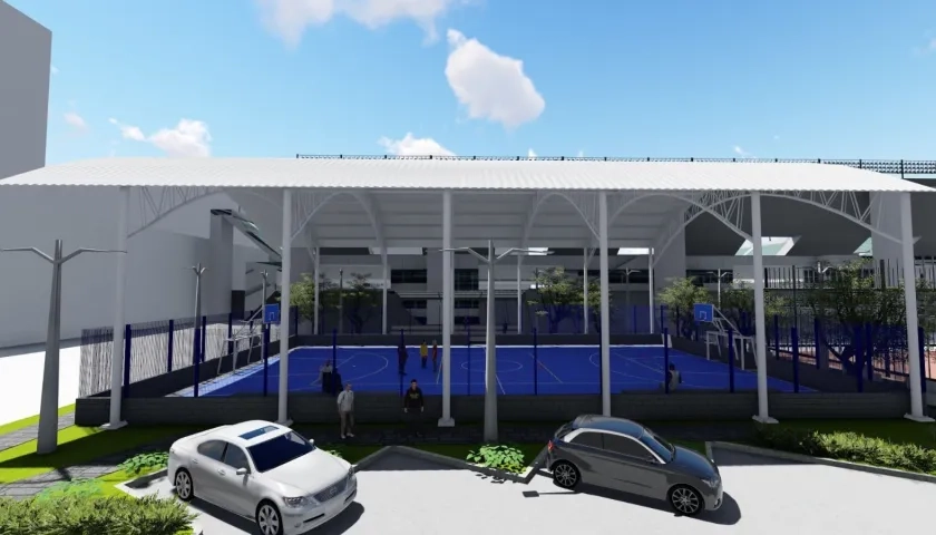 Diseño del nuevo polideportivo del barrio Hipódromo en Soledad.