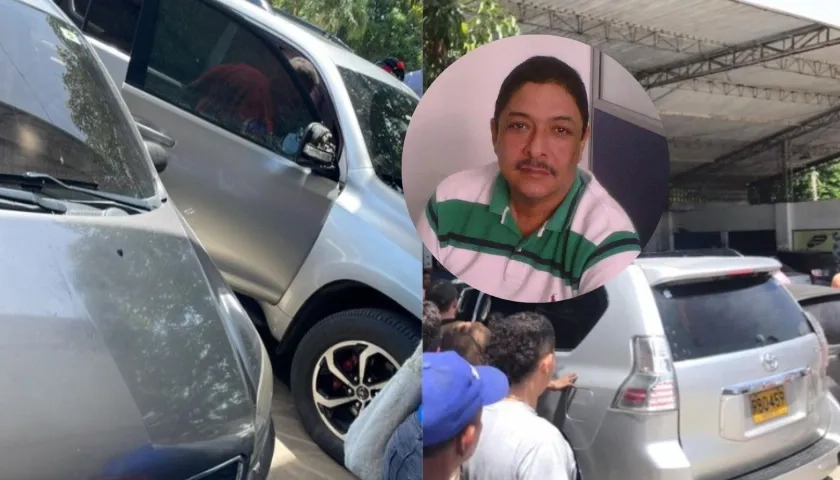Jorge Meriño atacado a tiros cuando se transportaba en su camioneta.
