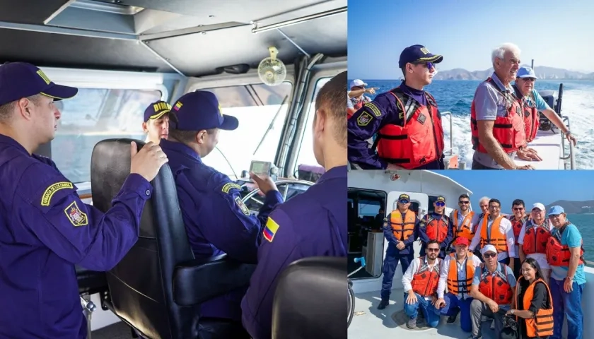 Seguridad de la autoridad marítima en Santa Marta. 