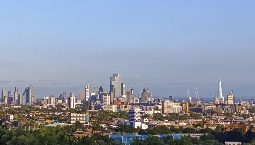 Boina de contaminacion de Londres desde Parliament Hill.