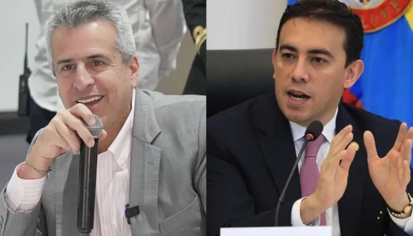 Ministro de Interior, Luis Fernando Velasco; y el Registrador Alexander Vega.