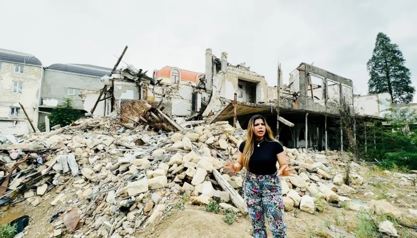 Paola Vargas Sossa en el reportaje desde Azerbaiyán