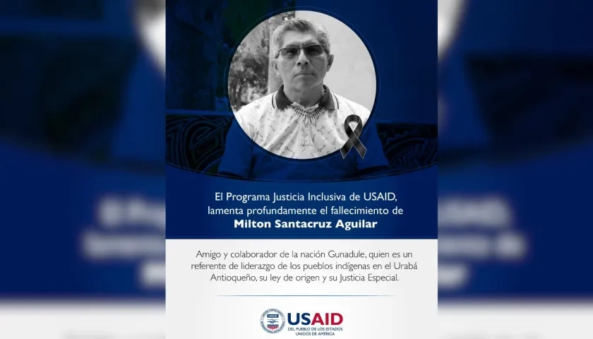 Milton Santacruz Aguilar, indígena muerto.