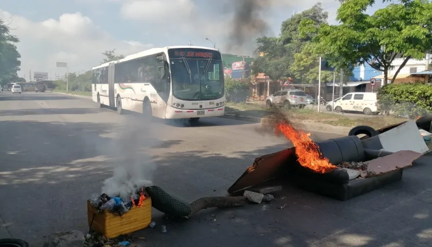 Protesta en el barrio Las Moras.