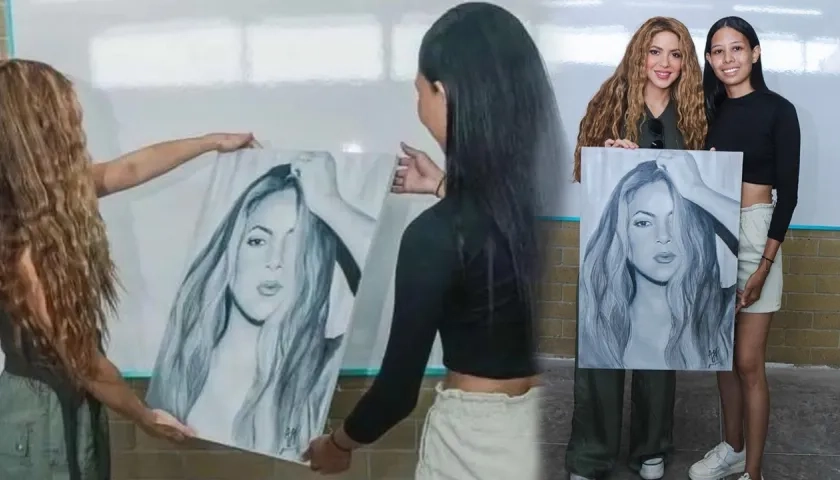 El encuentro esperado: Janie Puerta le entrega el cuadro a Shakira