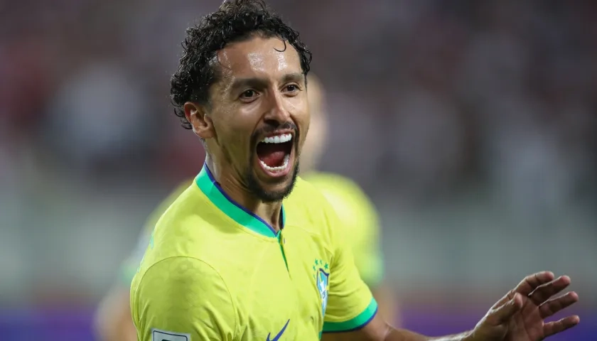 Marquinhos, autor del gol que le dio la victoria a Brasil, en Lima.