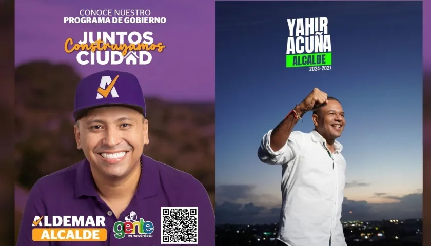 Aldemar Alfaro y Yahir Acuña, candidatos a la Alcaldía de Sincelejo.