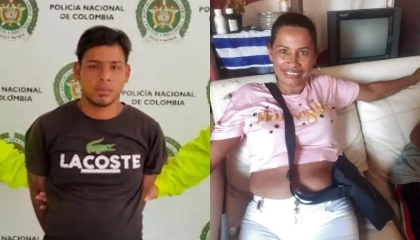 Alias 'Carlitos' capturado en Valledupar e Irmes Narváez, mamá de 'Carlitos'.