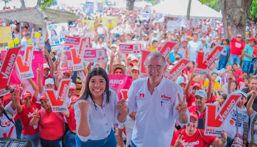 La representante a la Cámara Ana Monsalve y el candidato a la Gobernación Eduardo Verano