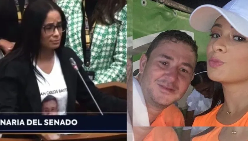 Helen Aranzales, esposa de Juan Carlos Bayter, cuando intervenía en el Senado