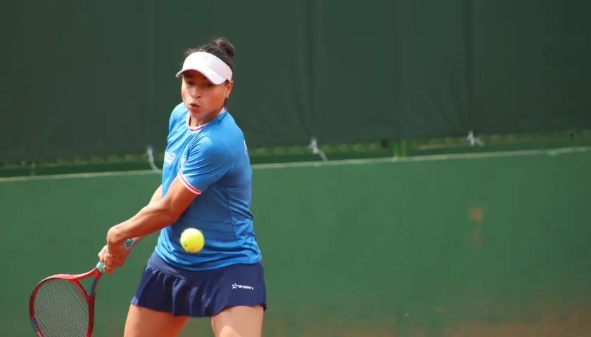 Maria Fernanda Herazo durante su partido contra Yuliana Lizarazo. 