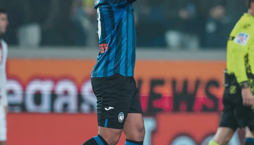 Luis Fernando Muriel en la celebración de su gol ante el Milan.
