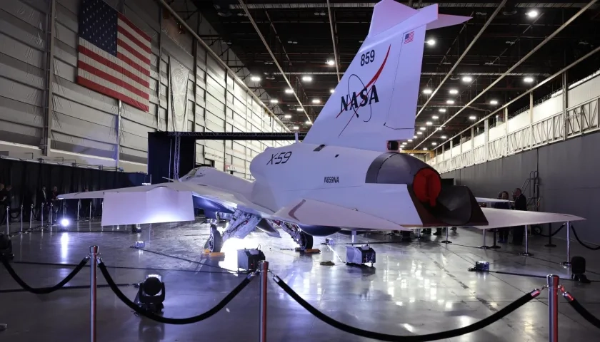 El avión supersónico X-59, desarrollado por la NASA y Lockheed Martin Skunk Works