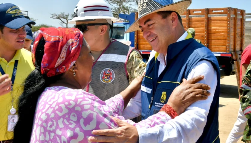 El director de la UNGRD, Olmedo López, en una visita a La Guajira