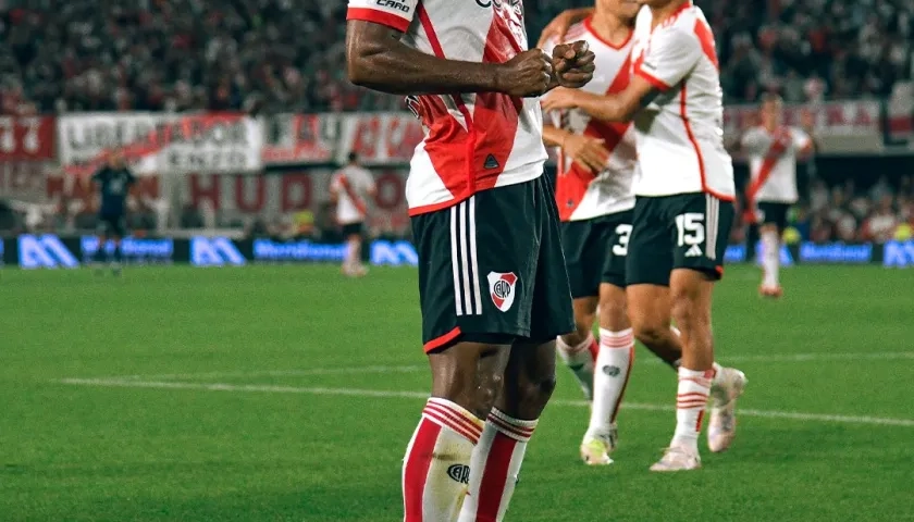 Miguel Borja llegó a 10 goles con River Plate en lo que va del año. 