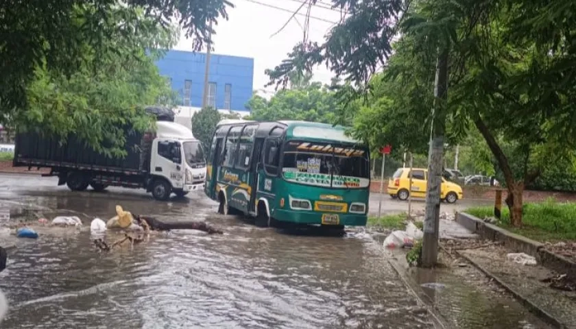 Bus de servicio público en desvíos no autorizados.