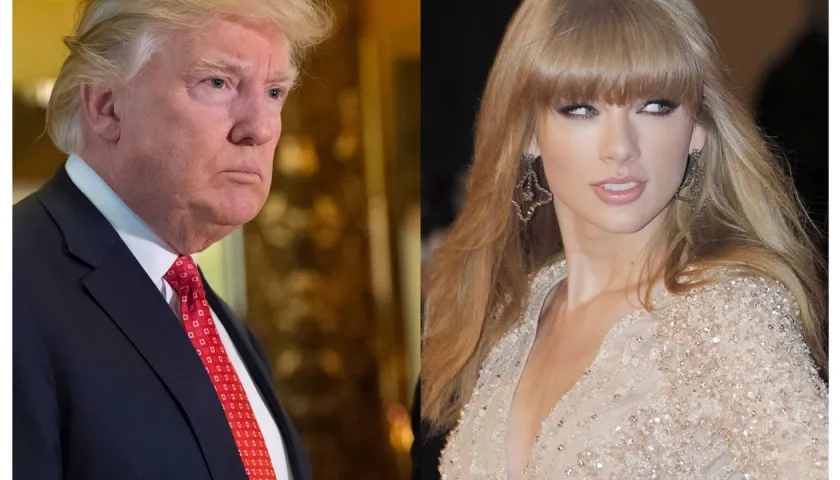 El expresidente de Estados Unidos Donald Trump y la cantante Taylor Swift.