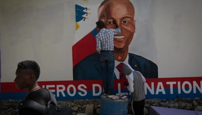 Mural de Jovenel Moise en Puerto Príncipe.