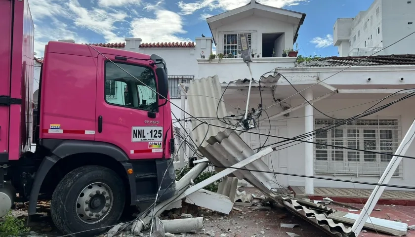 Accidente en el barrio El Recreo. 