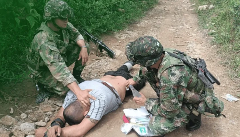 Uno de los capturados en el enfrentamiento. 