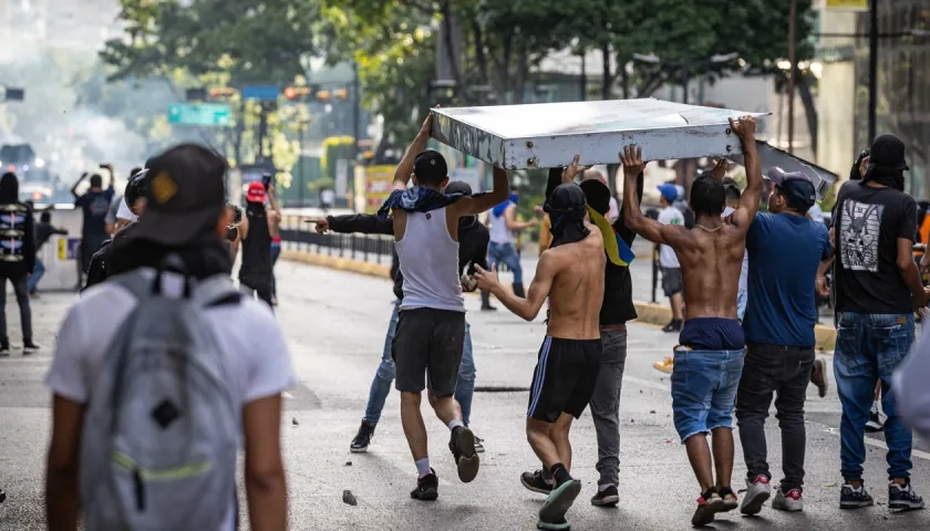 Imagen de una de las protestas en Caracas.