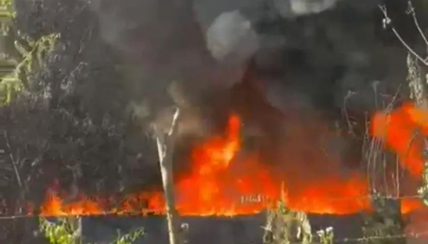 Imagen del ataque en la vereda La Ceiba, en Arauca.