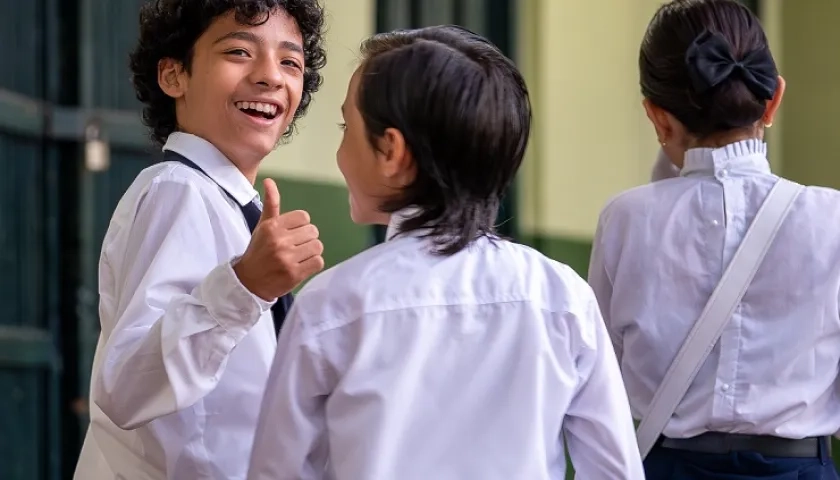 Estudiantes de un colegio privado. 