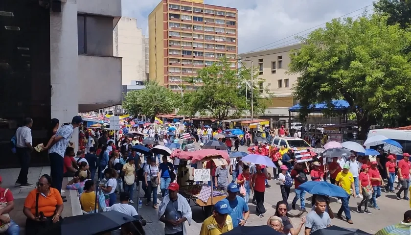 Marcha en el Centro de Barranquilla.