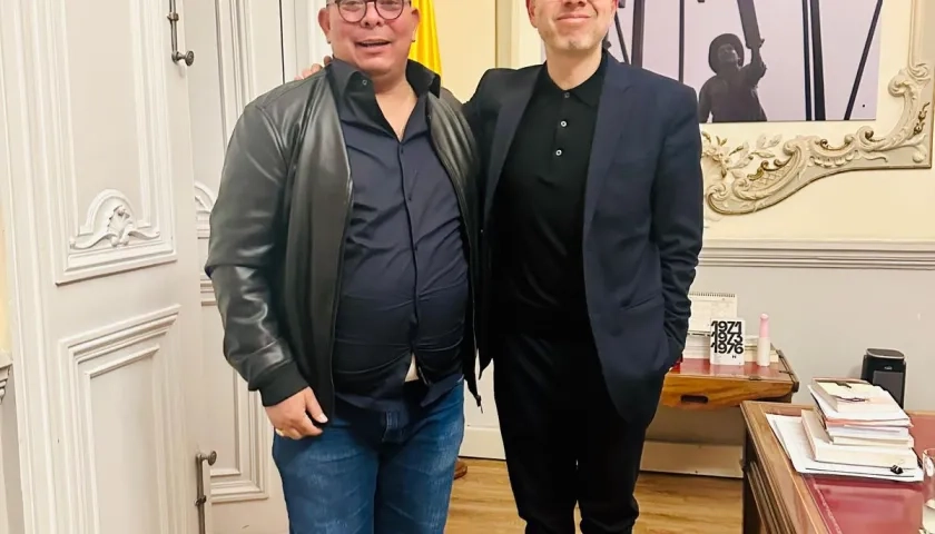 Juan Ospino, secretario de Cultura y Patrimonio junto al ministro  Cultura, Juan David Correa. 