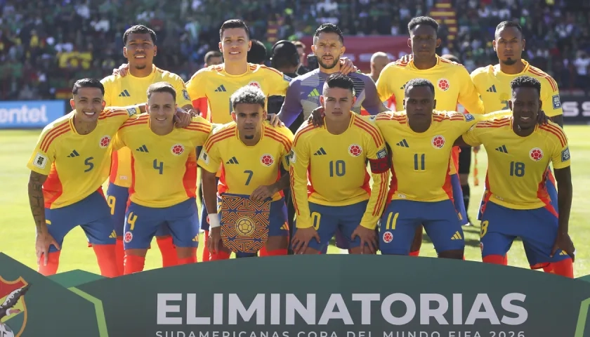 Selección Colombia que disputó el partido contra Bolivia, en El Alto.